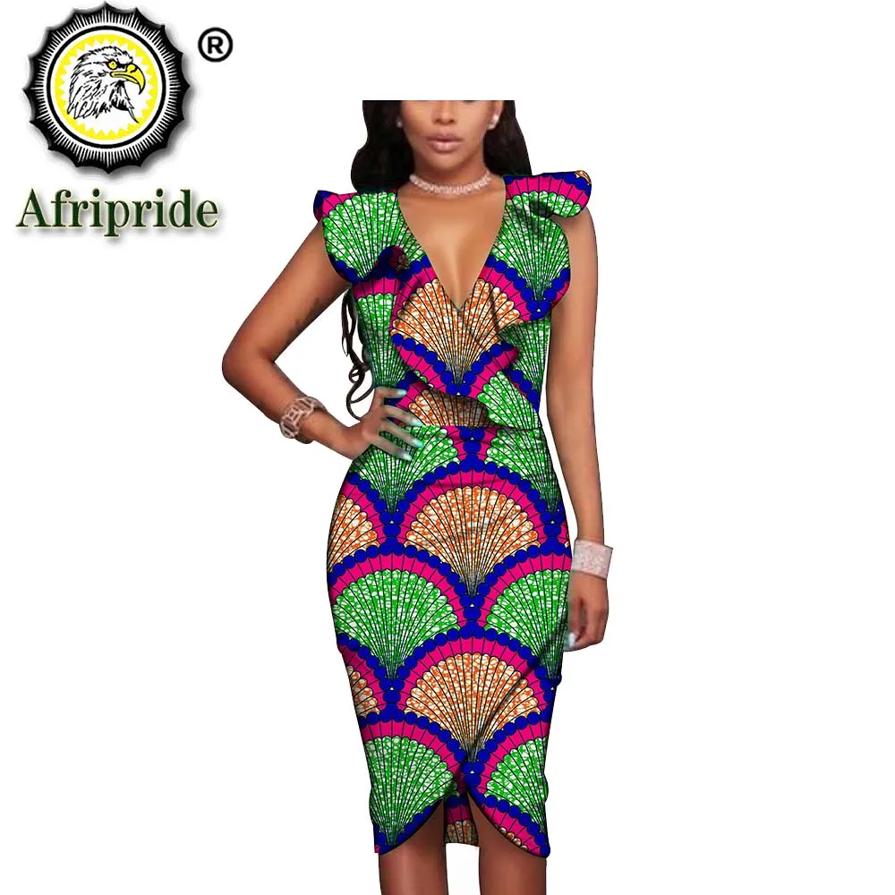 Платья в африканском стиле для женщин платья без рукавов с v образным вырезом