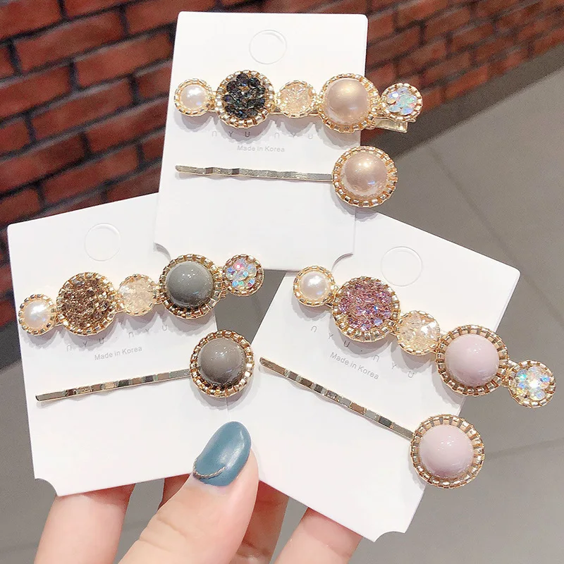 

New Pearl Hair Clips for Women Fashion Crystal Hairclips Geometric Alloy Hairpins Bobby Pin Barrettes Hairgrips Hair Accessories