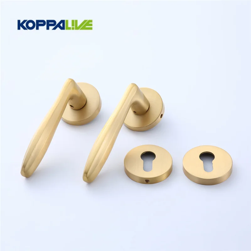 

KOPPALIVE Simple Style Round Smooth Brass Mortise Door Lock Set Lever Door Pull Handle