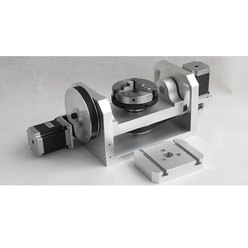 

CNC engraving machine rotation shaft Fifth A axis rotary axis with T groove and chuck cnc milling machine