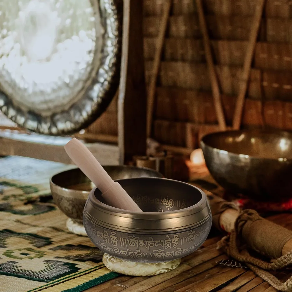 

1 Set of Singing Bowl Artistic Healing Musical Bowl Effective Therapy Bowl