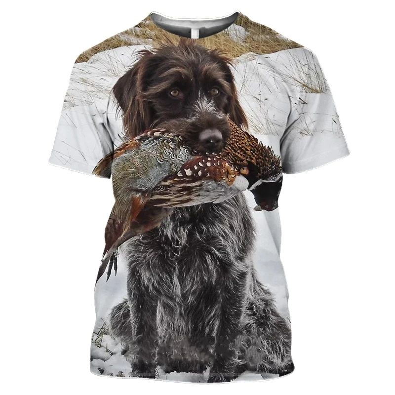 

2021 Funny Women Streetwear Top Wild Boar T-shirt Male Jungle Animal Wild Duck 3D Printing Hunting Reed Camouflage Gun Hidden