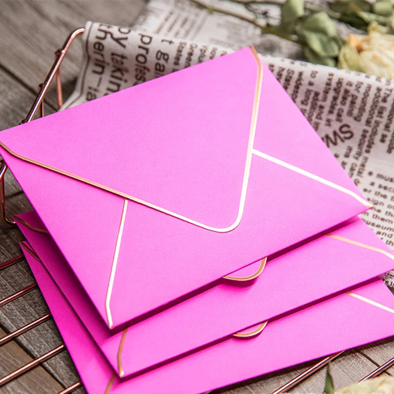 Флуоресцентный розовый конверт 20 шт./лот свадебная пригласительная открытка