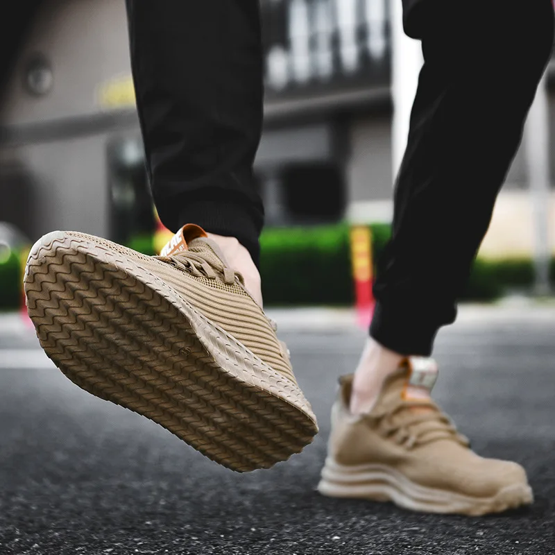 

2019 autumn casual shoes flying woven men's shoes breathable men's sports shoes student running shoes trend outdoor single shoes