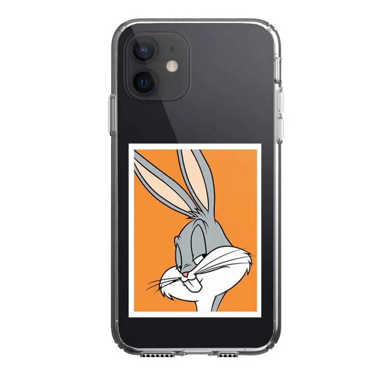 

Cartoon Bugs Bunny Phone Case For Iphone 5 6 7 8 11 12 plus XR X XS SE2020 11/12PRO Max Transparent Cases
