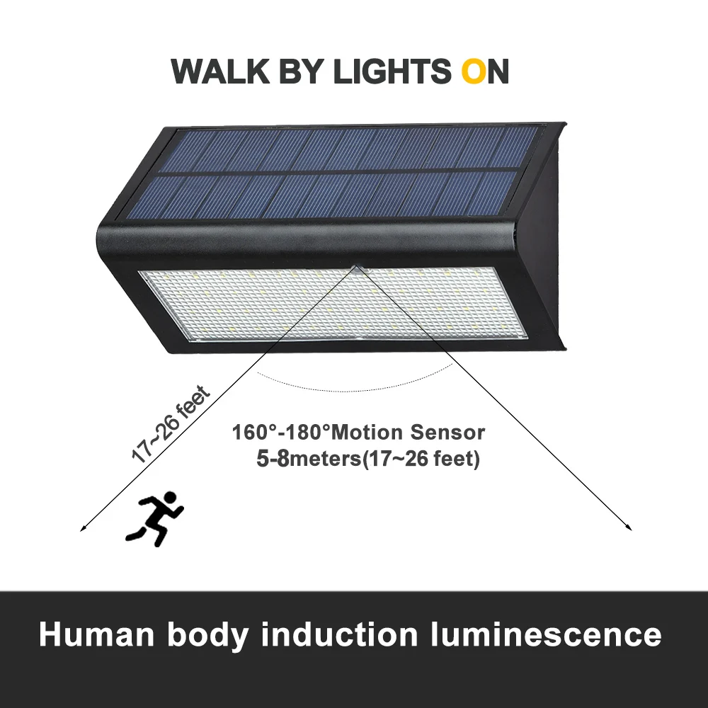 4 48 LED Solar Powered Light 1000LM Motion Sensor Wall Lamp Waterproof Outdoor Energy Saving Garden Street Lights | Лампы и освещение