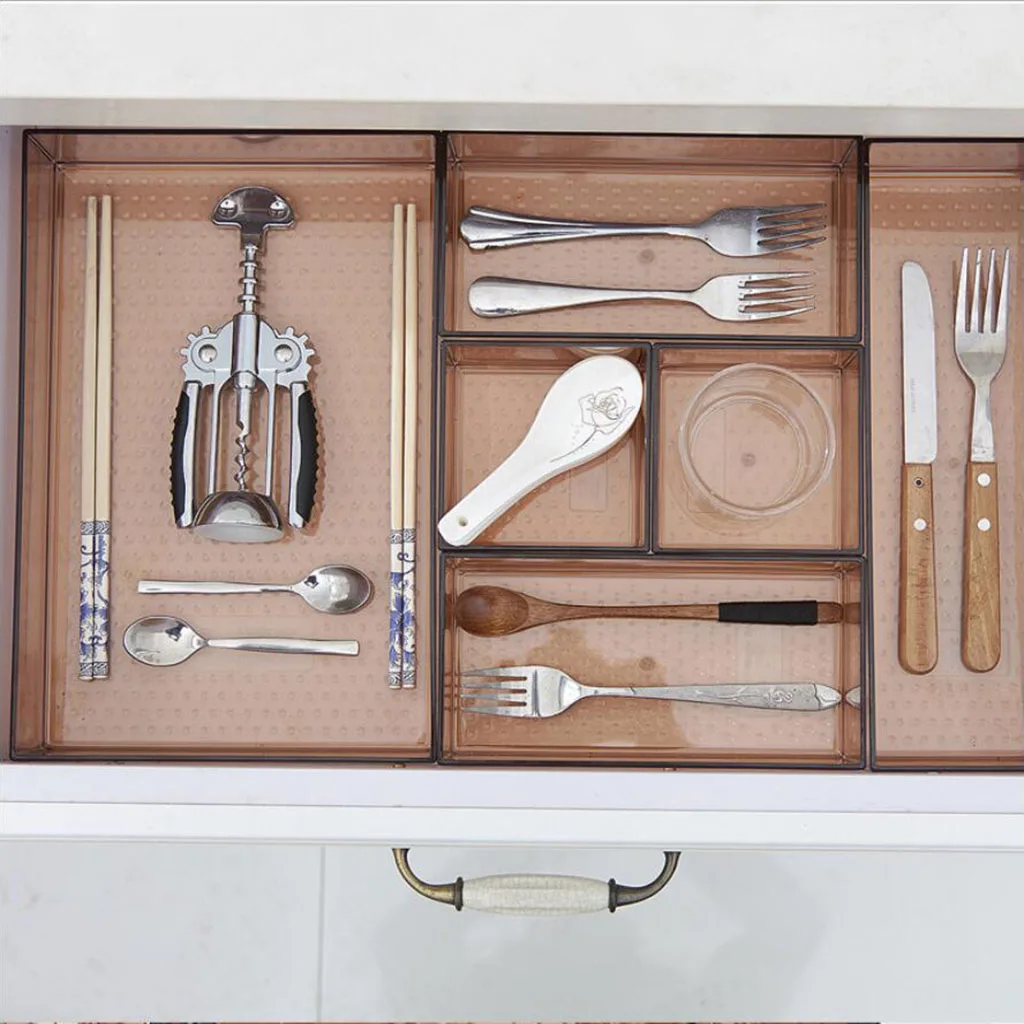 Drawer Organizer Dishes Cloths Adjustable Compartments Kitchen Tray for Utensil Cutlery Flatware | Дом и сад