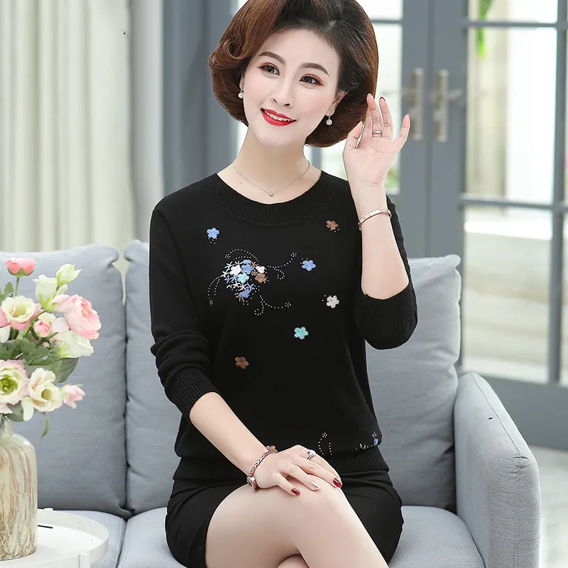 Зимний женский свитер платье для мамы новый теплый пуловер Bao короткий вязаный