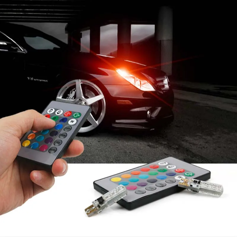 T10 5050 6SMD цветная (RGB) из 2 предметов светодиодный мульти Цвет светильник автомобиля