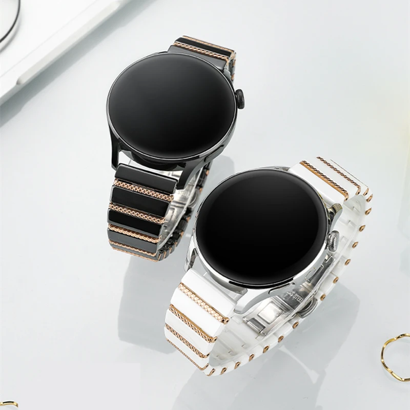 22mm 20mm Ceramics Watchbands For Samsung Galaxy Watch 4/4 Classic Strap For Galaxy Watch 3 41mm 45mm Huawei Watch 3 GT 2 Pro