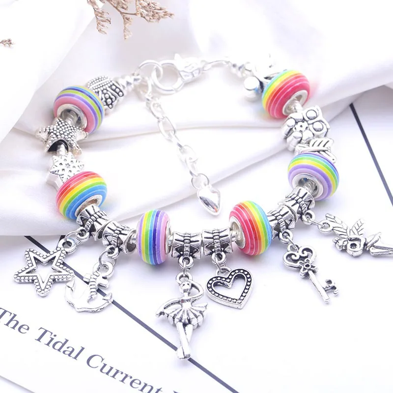 

2020 New Simple Lady Personality Fruit Rainbow Panjia Charm Bracelet Trinkets