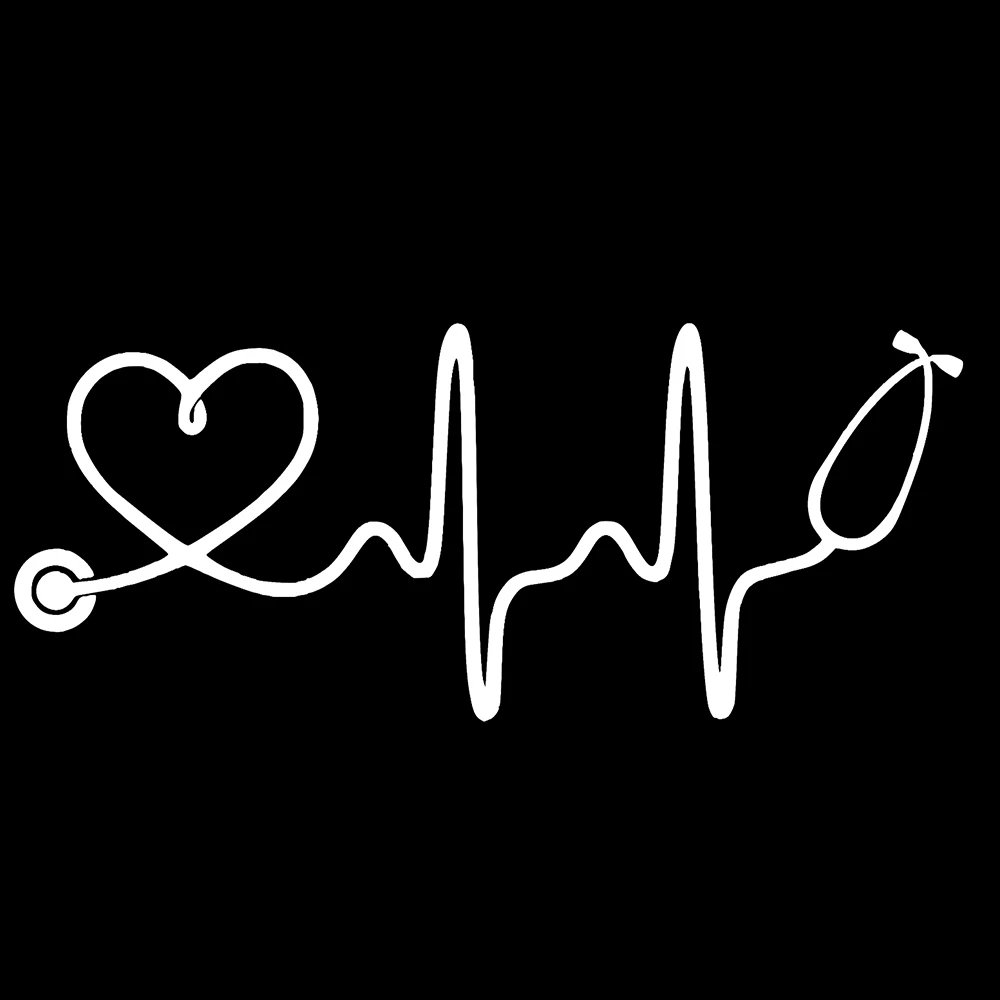 

Nurse Stethoscope Heartbeat Car Sticker Personalized Decal Laptop Suitcase Motorcycle Auto Accessories PVC,15x6cm