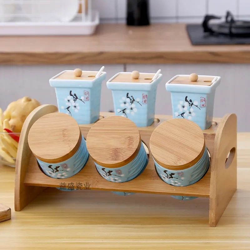 

Kitchen Storage Bottle Set Seal Ceramics Creative Storage Bottles Home Lid Spice Jars Set Container Rangement Dispenser Jar 50