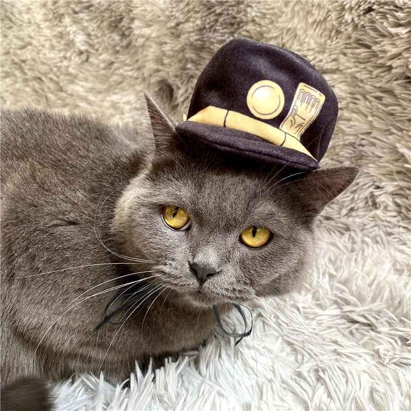 

Anime JoJo Bizarre Adventure Cosplay Cats Hat Cosplay Prop Kuujou Joutarou Headgear Anime Lovely One Size Cosplay Hat for Pets