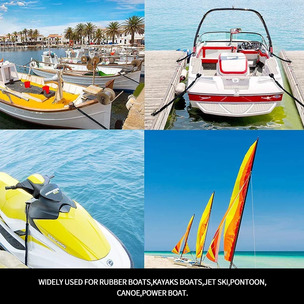 1 / 2Pcs Bungee Dock Line Mooring Rope for Boat 4 ft 2 Ropes Cord Dockline Boats Heavy Duty Kayak Accessories Water - купить по