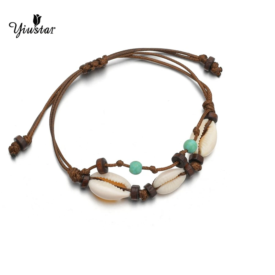 Браслеты yiustar на щиколотку щедрые ножные браслеты с ракушками летняя пляжная