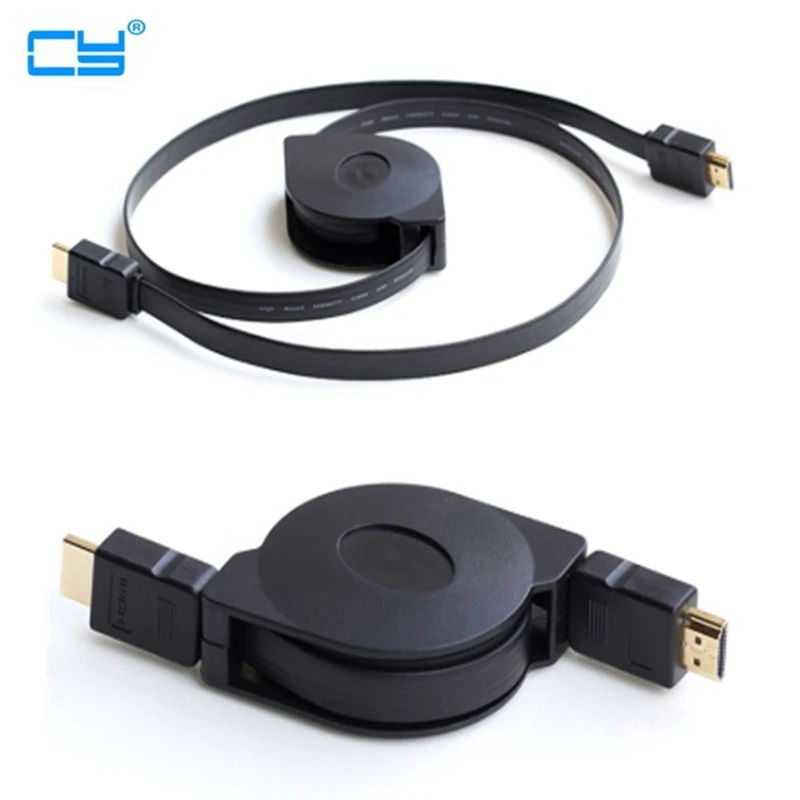 Телескопический HDMI кабель Выдвижной Мужской к мужской HD ТВ линия для ТВ коробка Проектор Монитор Портативный Путешествия HDMI Провод 1 м 1,8 м