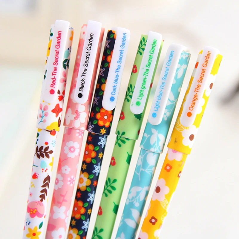 6 шт./компл. цветная гелевая ручка звездный узор милый котенок герой роликовые