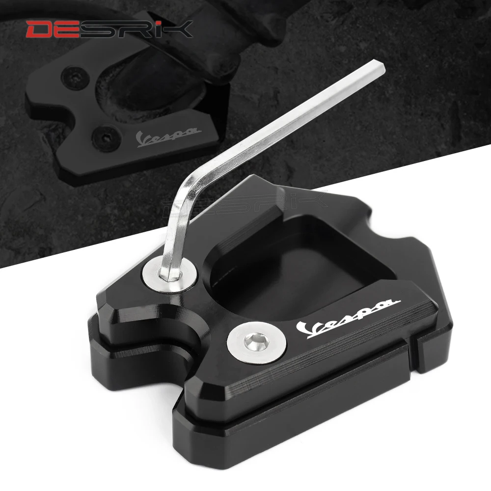 Аксессуары для мотоциклов CNC Alunimun Kickstand Foot Side Stand Enlarge Extension Pad опорная пластина VESPA