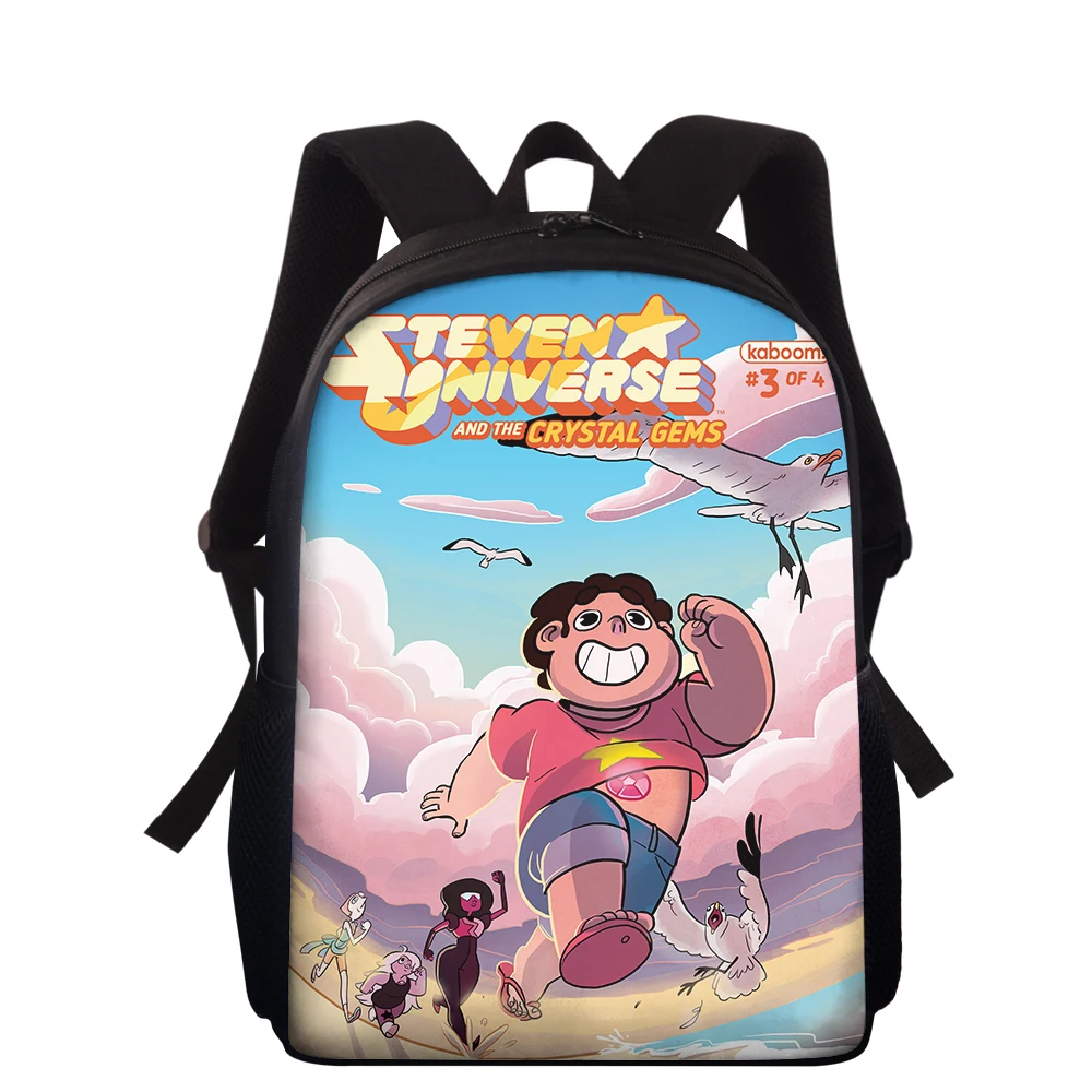 HALYUNASC 15-Inch Children's Backpack Steven Universe Prints Pattern Kids School Bags Cartoon Anime Design Students Book Bags