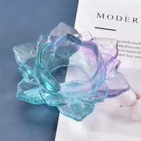 lotus shape epoxy mold transparent flower storage box creative handmade homemade cake pudding crystal embellishment diy crafts