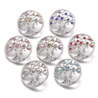 6 шт.лот новые ювелирные изделия DIY имбирное очарование Кристалл Древо жизни металлические 18 мм защелкивающиеся кнопки подходят для браслета Сменные защелки
