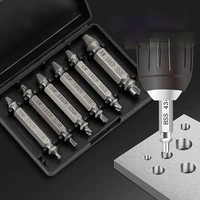 6pcsset material damaged screw extractor drill bits guide set broken speed out easy out bolt stud stripped screw remover tools