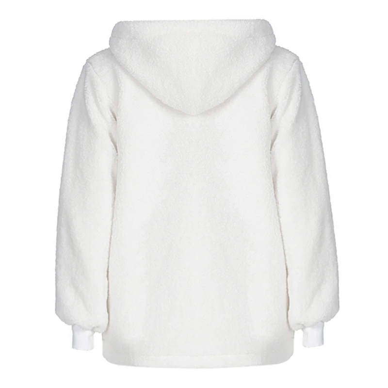

Lambswool Teddy Faux Fur Women Long Jacket Thick Coats Zipper Hoodies Autumn Winter Outerwear Solid Clothes