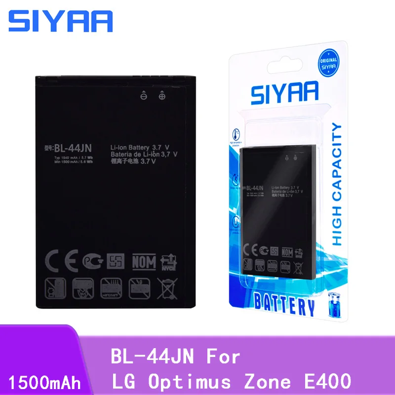 SIYAA аккумулятор телефона BL 44JN для LG Optimus Zone E400 или рюкзак с изображением