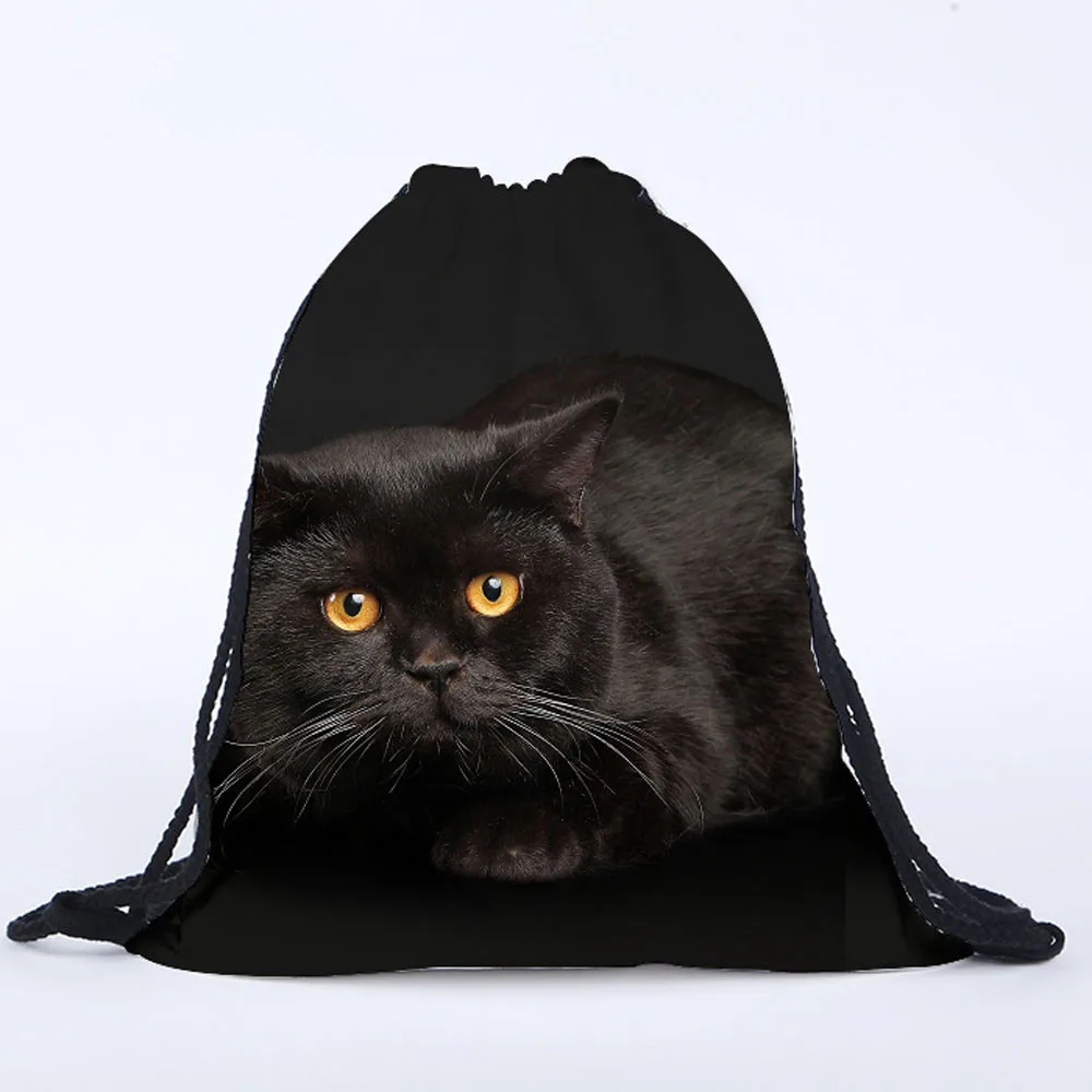 

Backpack Drawstring 3d Cat Printing Bags Drawstring Bag Travel Bag Women Daily Casual Bag Drawstring Backpack Pull Rope Mochila