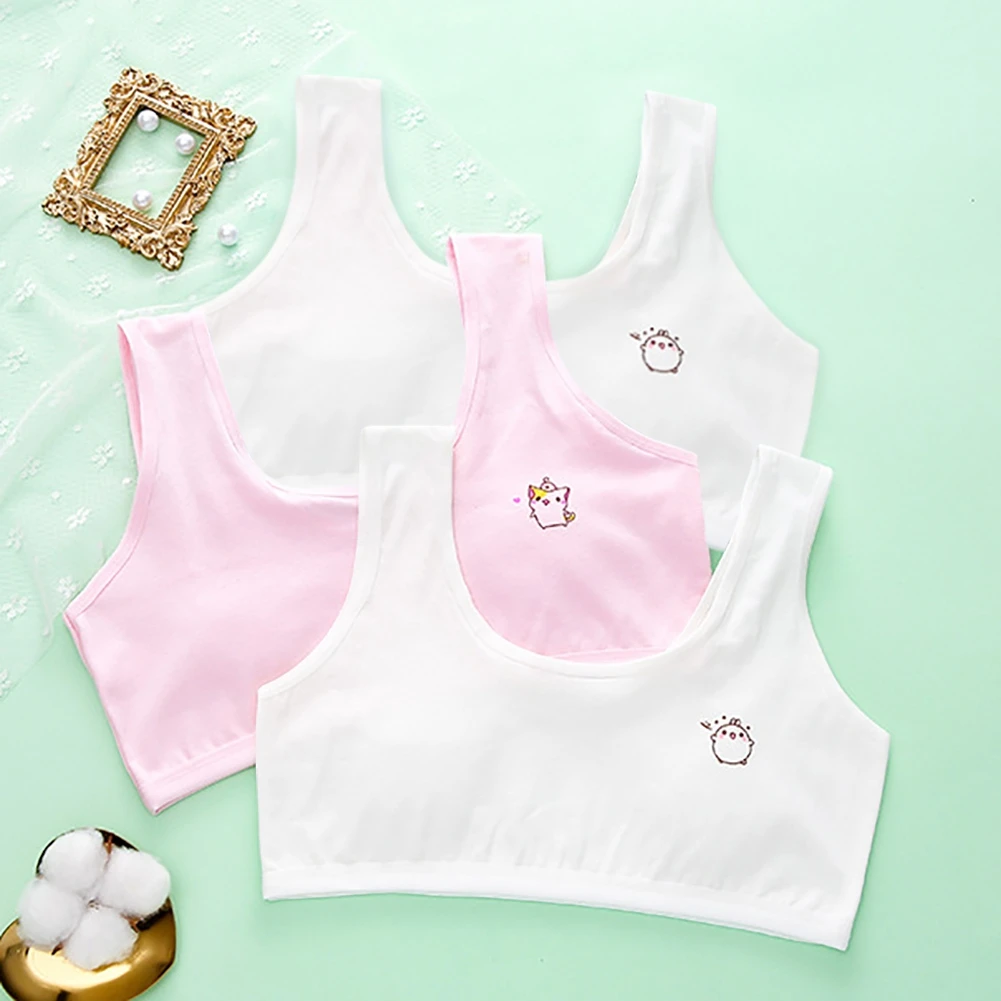 

Bra for Girls cotton young girls training bra 7-12 years old children bras Condole belt vest kids bra camisole for children Girl