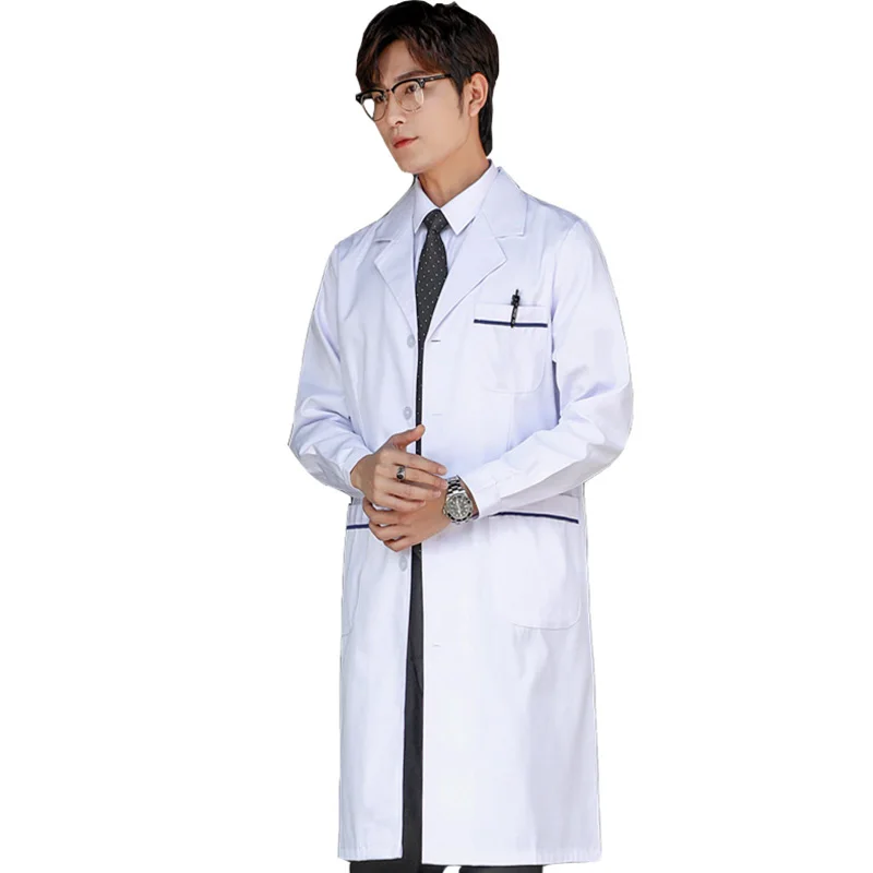 Одежда для медсестер и врачей мужчин женщин длинное пальто лаборатории
