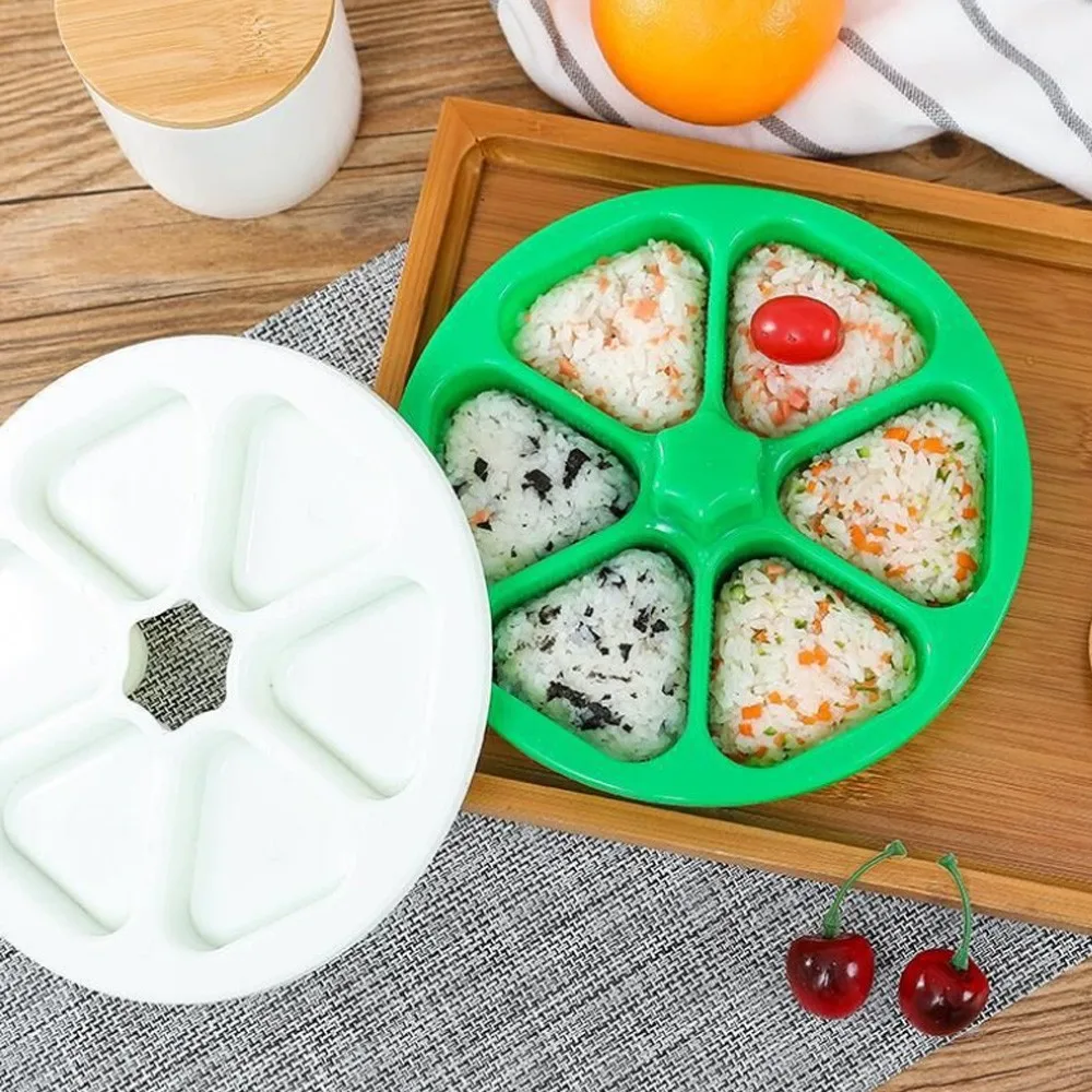 

new 1Pc 6Holes Sushi Mold Onigiri Rice Ball Bento Press Maker Mold DIY Tools Utility Kitchen accessories gadget Rice ball rack