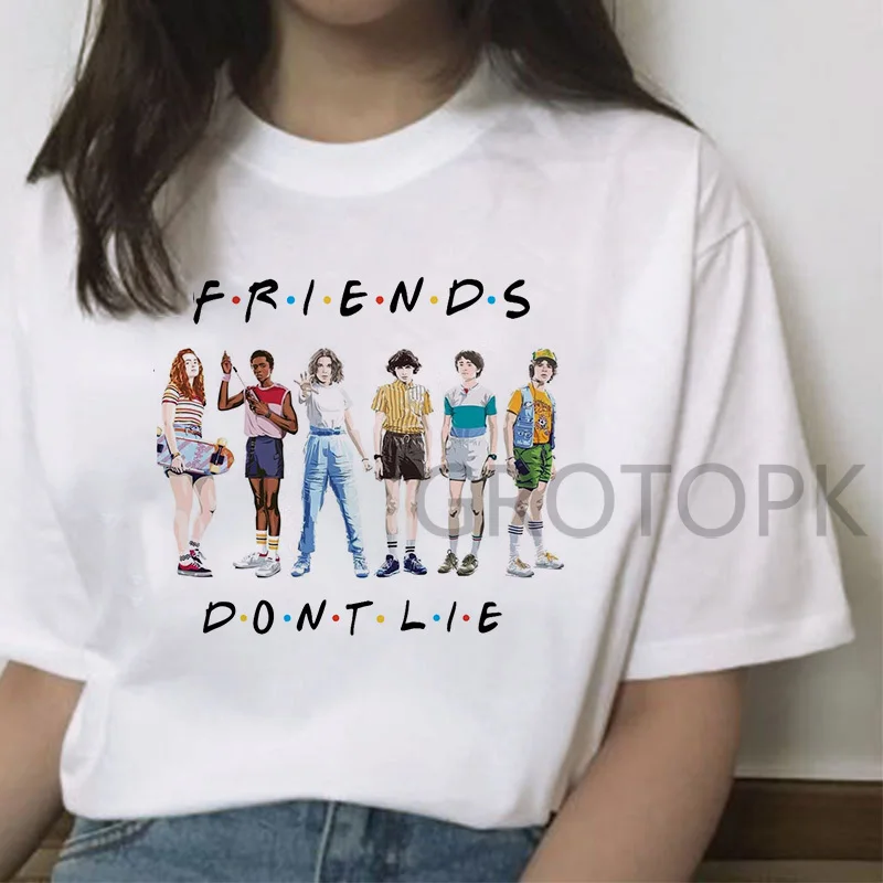 Забавная футболка для женщин странные вещи женская с надписью Friend Don't Lie летние