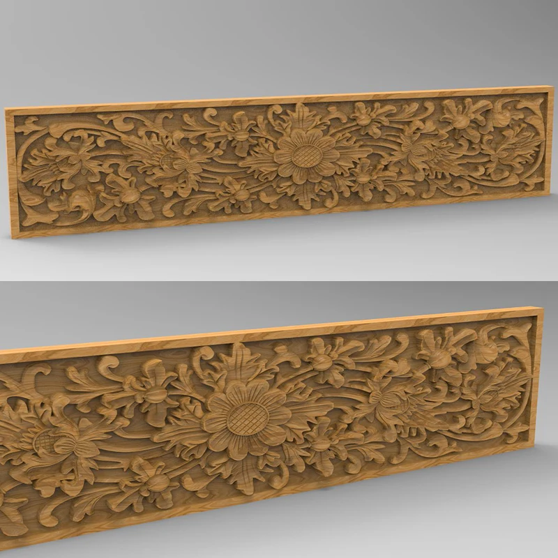 Декоративная панель с резным цветком модель 3D STL для фрезерного станка ЧПУ