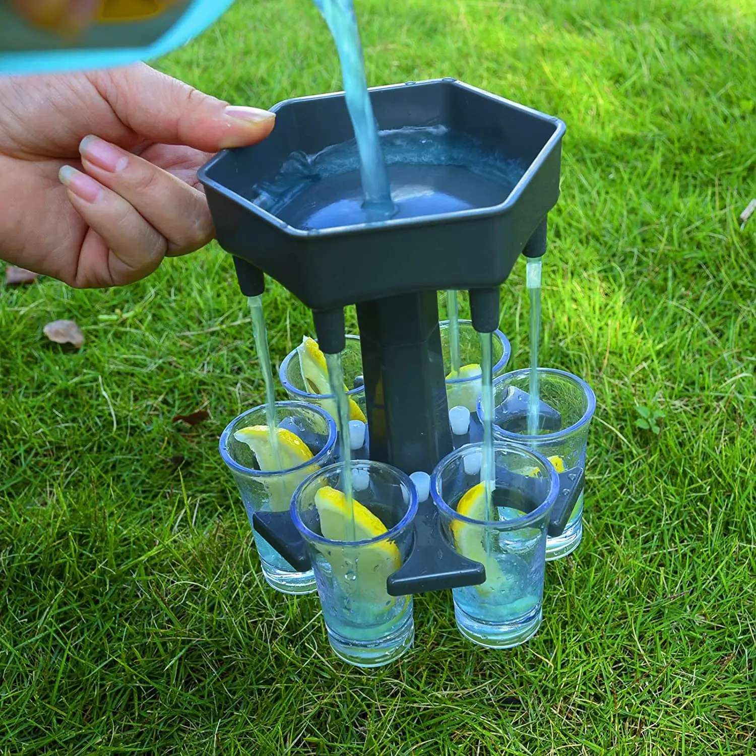 

6 Shot Glass Dispenser Holder Wine Pourer Portable Dispenser Rack Bar Accessory Drinking Party Glass Dispenser Drinking Tools