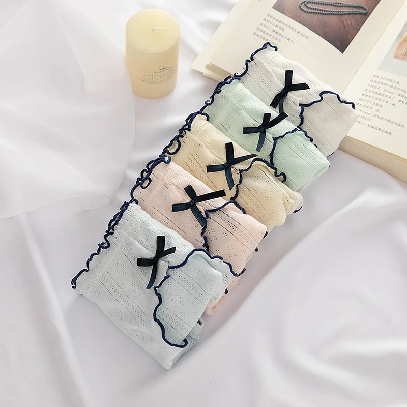 Нижнее белье для девочек кружевные бесшовные трусы со средней талией | Женская