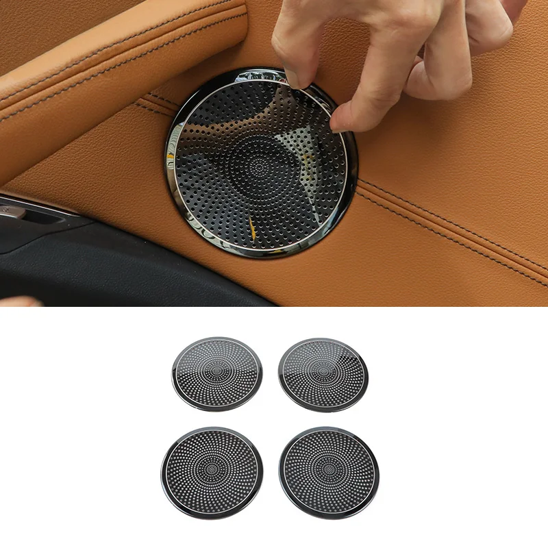 

For BMW X3 X4 G01 G02 18-21 Stainless Black Car Door Speaker Decorate Cover Trim Door Speakers Stereo Covers