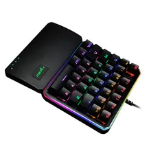 Hand keyboard 35-key RGB Multiple Backlight Mode HXSJ One-Handed Gaming Keyboard LSuitable for Professional Game Players