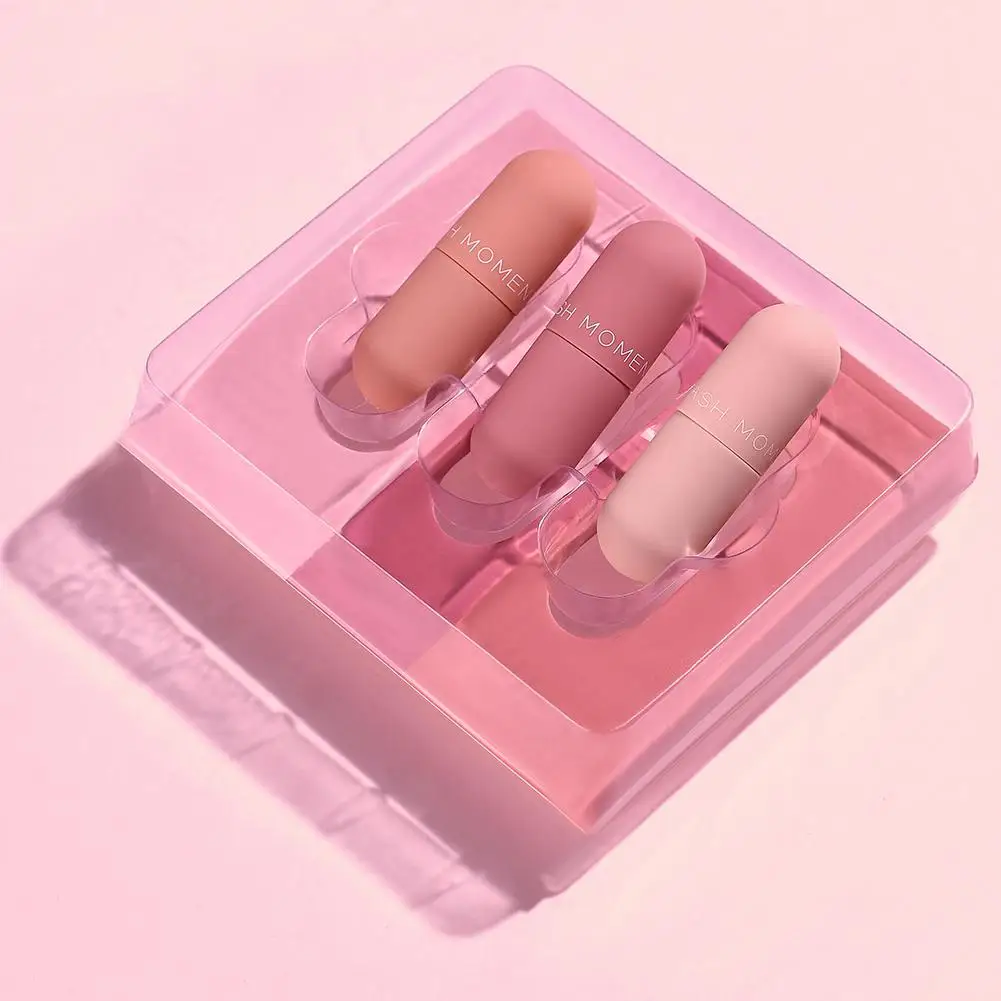 DSstyles 3 шт./компл. мини Капсула блеск для губ матовая глазурь Помады стойкая