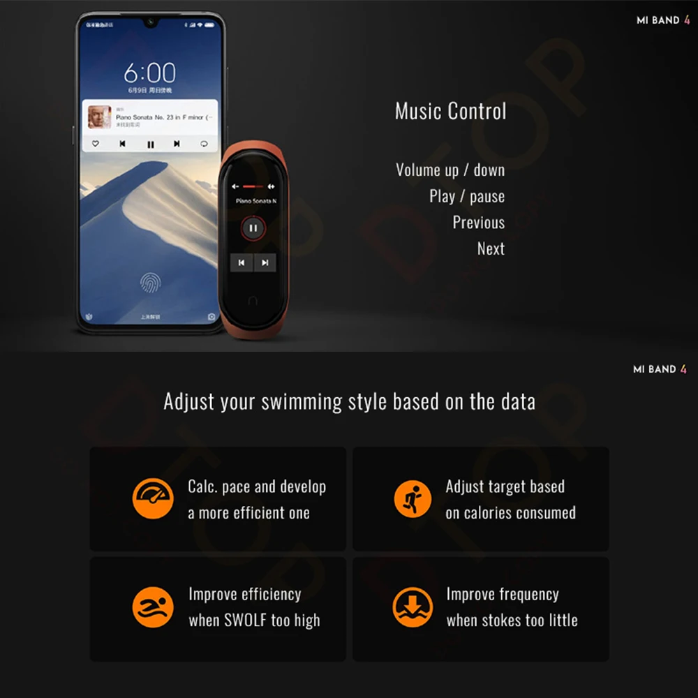 Глобальная версия Mi Band 4, смарт-браслеты Miband 4, браслет, пульсометр, фитнес, 135 мА/ч, цветной, Bluetooth 5,0, спортивный, водонепроницаемый браслет