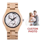 Мужские наручные часы BOBO BIRD с бесплатной печатью на фото, полностью бамбуковые часы для влюбленных пар