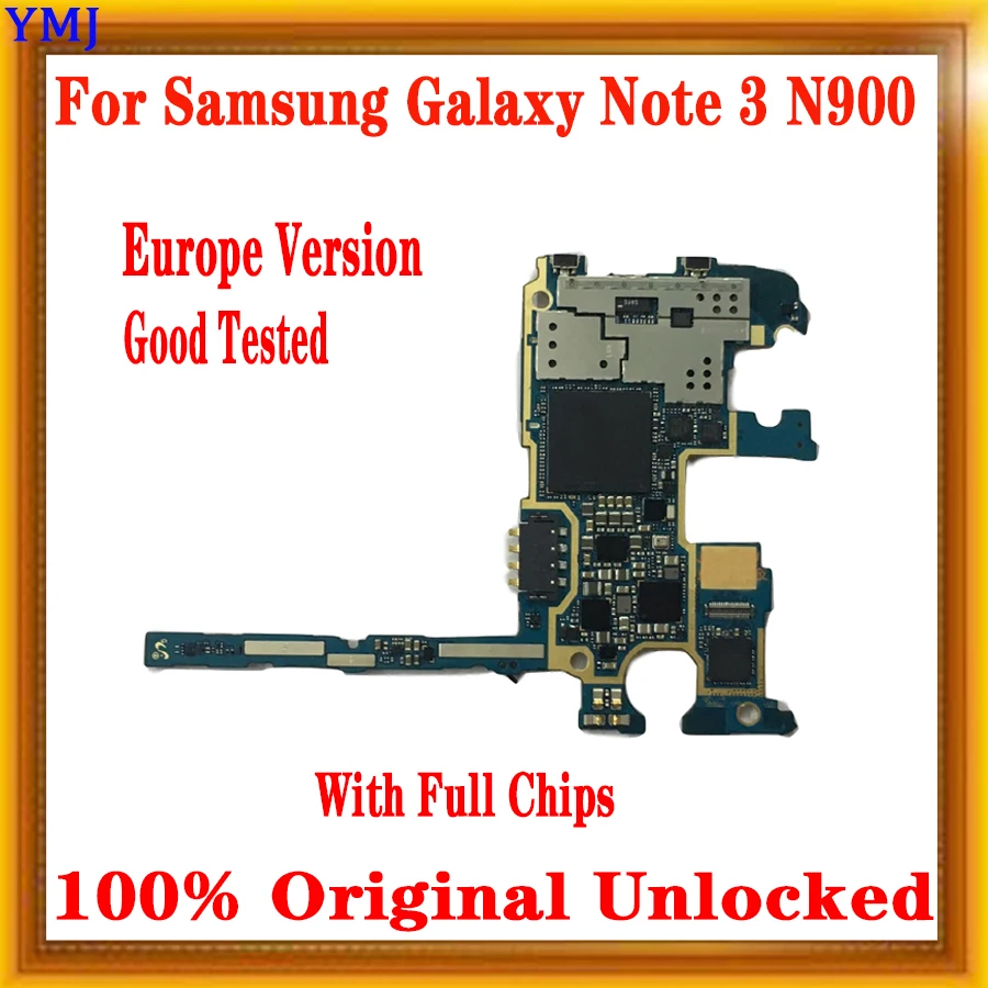100% Оригинальный разблокированный для Samsung Galaxy Note 3 N900 материнская плата с