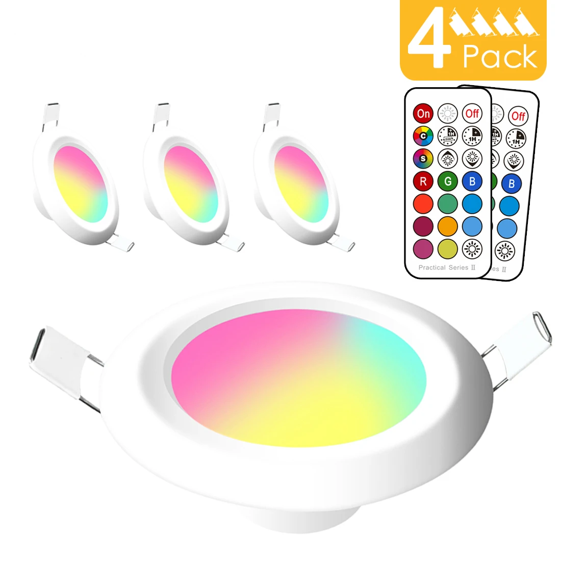 

Lampara empotrada redonda de techo, foco empotrado RGB, faro LED regulable, 8W, 220V, 110V, RGBW, con cambio de Color