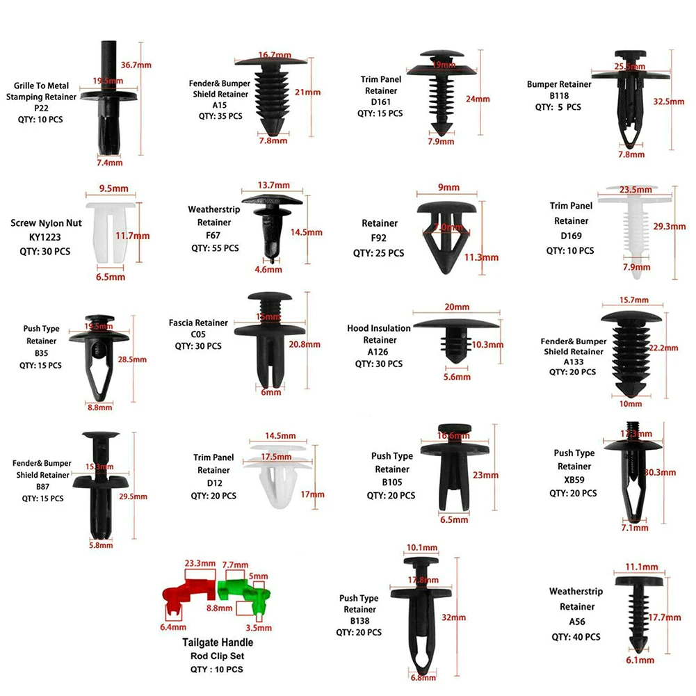 460 шт. Автоматический Фиксатор для кузова зажимы набор пластиковых крепежных