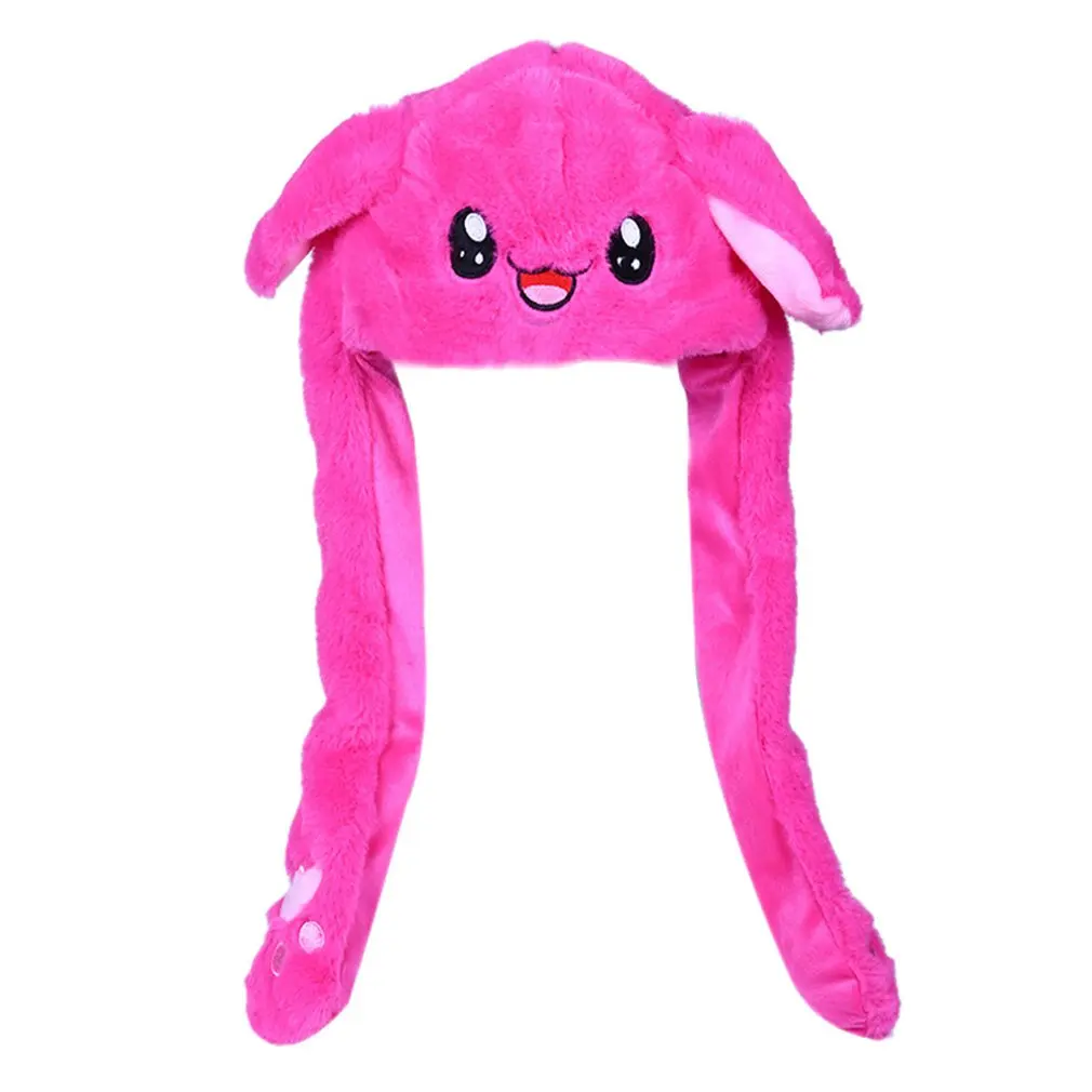 

Moving Luminous Rabbit/Pig/Chicken Hat Ear Move Hat Funny White Rabbit Hat Animal Winter Hats For Women Girls Kids