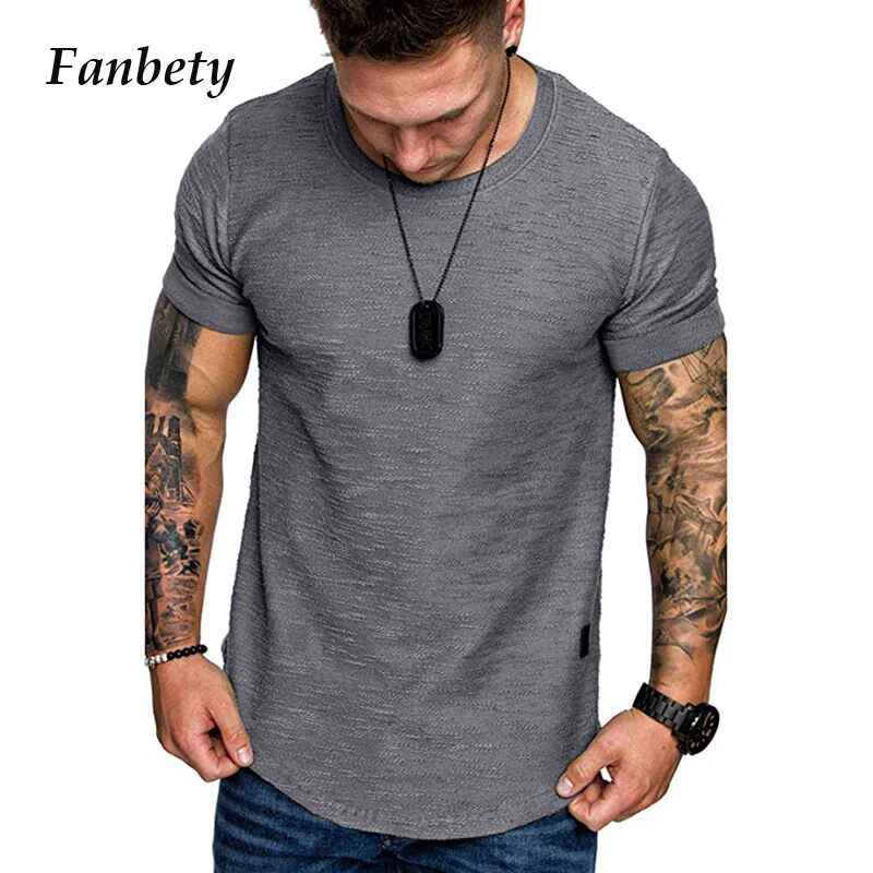 

Футболка мужская с коротким рукавом и круглым вырезом, однотонная