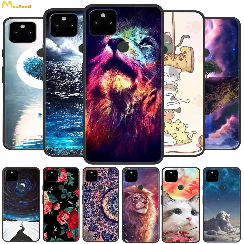 Силиконовый чехол для Google Pixel 5A 5G Pixel5 5 XL 5XL XL5, черный бампер Pixel5A с милым рисунком, защитный чехол