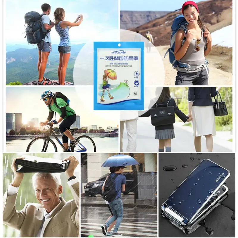 Одноразовый однотонный большой дождевик велосипедная сумка велосипедный рюкзак