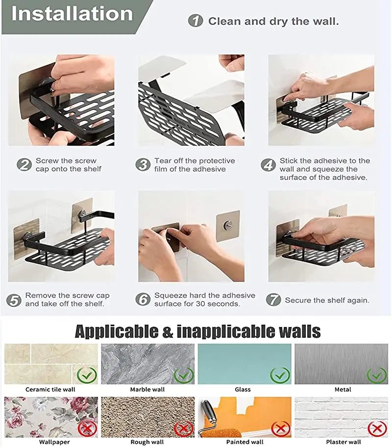 угловая полка в ванную комнату Полки для ванной комнаты держатель шампуня без